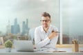 Attractive guy working on project Royalty Free Stock Photo