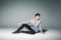 Attractive handsome man dressed casual wearing studio shot