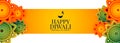 Attractive happy diwali festival banner with decoration