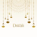Attractive happy diwali festival card design background
