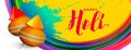 Attractive happy holi colorful festival banner design