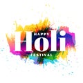 Attractive happy holi colorful wishes background design