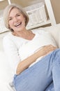 Attractive Happy Senior Woman Laughing at Home Royalty Free Stock Photo