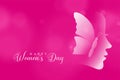 Attractive happy womens day pink color background