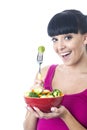 Attractive Healthy Young Woman Holding a Bowl of Fresh Raw Vegetables Royalty Free Stock Photo