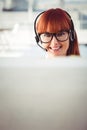 Attractive hipster woman with headset Royalty Free Stock Photo