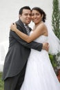 Attractive Hispanic Bride and Groom