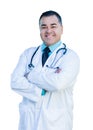 Attractive Hispanic Male Doctor or Nurse on White Royalty Free Stock Photo