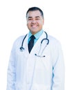 Attractive Hispanic Male Doctor or Nurse on White Royalty Free Stock Photo