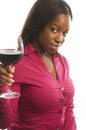 Attractive hispanic woman glass wine Royalty Free Stock Photo