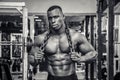 Attractive hunky black male bodybuilder posing Royalty Free Stock Photo