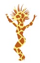 Attractive lady in animal print giraffe costume. Pretty woman sensual erotic dance.