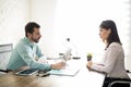 Woman on a business interview Royalty Free Stock Photo