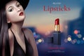 Attractive lipstick ads