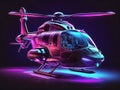 Attractive looking Helicopter with neon effect.