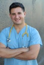 Attractive Male Hispanic Doctor or Nurse Royalty Free Stock Photo