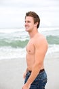 Attractive man on beach Royalty Free Stock Photo