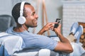 Attractive man enjoying the music