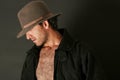 Attractive man in hat Royalty Free Stock Photo