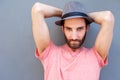 Attractive man with hat Royalty Free Stock Photo
