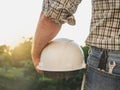 Attractive man holding tools in his hands Royalty Free Stock Photo