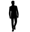 An attractive man in a men`s business men slim suit, jacket for wedding and business. silhouette Royalty Free Stock Photo