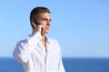 Attractive man talking on the phone Royalty Free Stock Photo