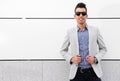 Attractive man with tinted sunglasses Royalty Free Stock Photo