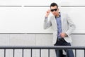 Attractive man with tinted sunglasses Royalty Free Stock Photo