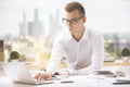 Attractive man working on project Royalty Free Stock Photo