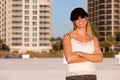 Attractive Middle Aged Blond Woman at the Beach Royalty Free Stock Photo