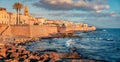 Attractive morning cityscape of Alghero town, Province of Sassari, Italy, Europe.