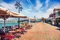 Attractive morning cityscape of Lefkada, capital of Lefkada island, Greece, Europe. Marvelous summer seascape of Ionian Sea. Trave