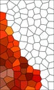 Attractive mosaic or puzzle consists of red orange clay white polygons. Royalty Free Stock Photo