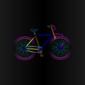 An attractive neon bicycle flat sketch.