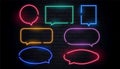 Attractive neon chat bubbles set in many colors
