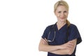 Attractive nurse with arms crossed Royalty Free Stock Photo