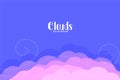 Attractive pastel color clouds purple background design Royalty Free Stock Photo