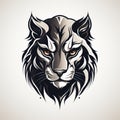 Attractive Puma Logo on White Background AI Generated