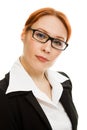 Attractive red-haired business woman in glasses Royalty Free Stock Photo