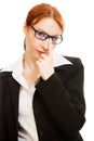 Attractive red-haired business woman in glasses Royalty Free Stock Photo