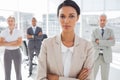 Attractive serious businesswoman with arms crossed Royalty Free Stock Photo