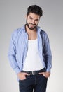 Attractive man with beard dressed casual