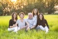 Attractive Smiling diverse family portrait outdoors Royalty Free Stock Photo