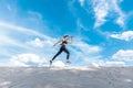 Attractive sportswoman running