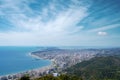 Attractive spring cityscape of Vlore city from Kanines fortress. Captivating morning sescape of Adriatic sea