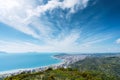 Attractive spring cityscape of Vlore city from Kanines fortress. Captivating morning sescape of Adriatic sea