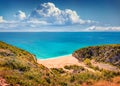 Attractive spring view of Gjipe Beach. Aerial morning scene of Albania, Europe.