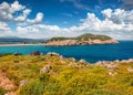 Attractive spring view of Voidokilia beach