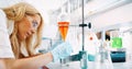 Attractive student of chemistry working in laboratory Royalty Free Stock Photo